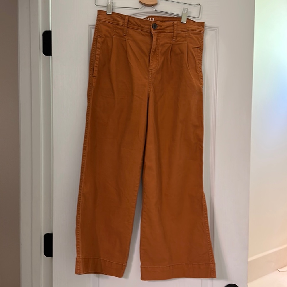 Brown High Rise Wide Leg Crop Pants Size 8